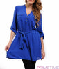 ROYAL BLUE BELTED TUNIC DRESS