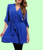 ROYAL BLUE BELTED TUNIC DRESS